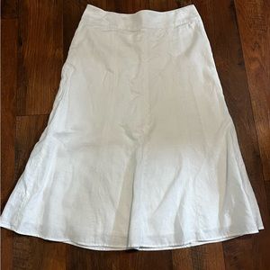 Talbots White Linen Skirt